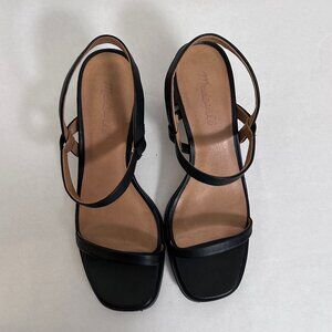 Madewell Women's 9 Black Leather Strappy Sandals Slip-on